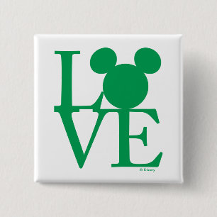 Mickey Mouse LOVE   St. Patrick's Day Pinback Button