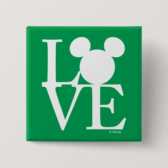 Mickey Mouse LOVE | St. Patrick's Day Pinback Button (Front)