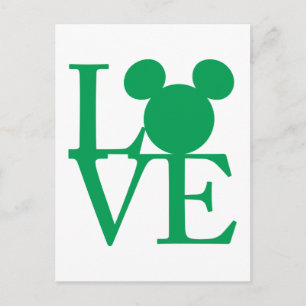 Mickey Mouse LOVE   St. Patrick's Day Postcard