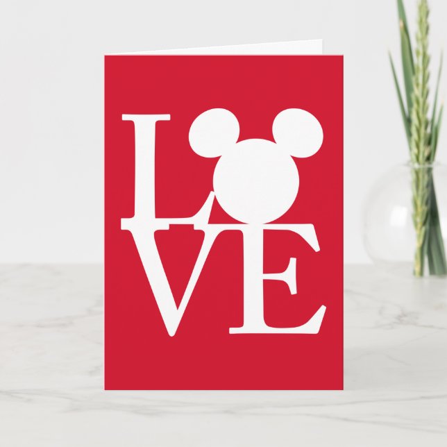 Mickey Mouse LOVE | Valentine's Day 3 Holiday Card (Front)