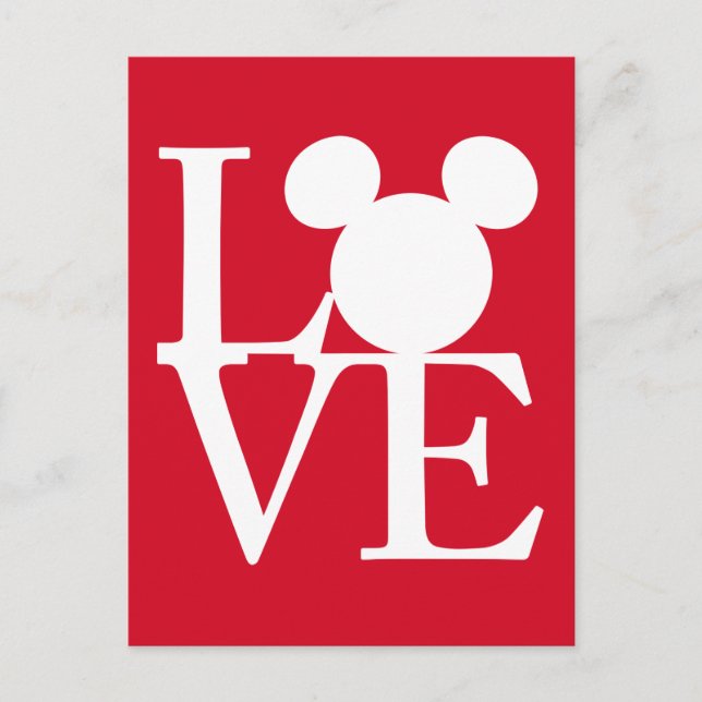 Mickey Mouse LOVE | Valentine's Day 3 Holiday Postcard (Front)