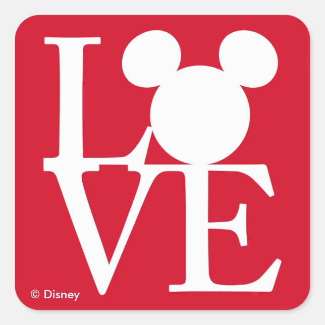 Mickey Mouse LOVE | Valentine's Day 3 Square Sticker (Front)