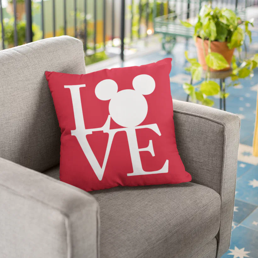 Mickey Mouse LOVE | Valentine's Day 3 Throw Pillow
