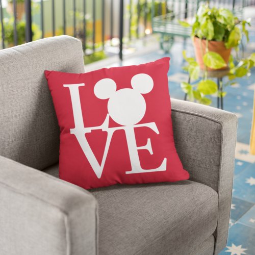 Mickey Mouse LOVE  Valentines Day 3 Throw Pillow