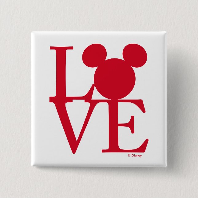 Mickey Mouse LOVE | Valentine's Day Pinback Button (Front)
