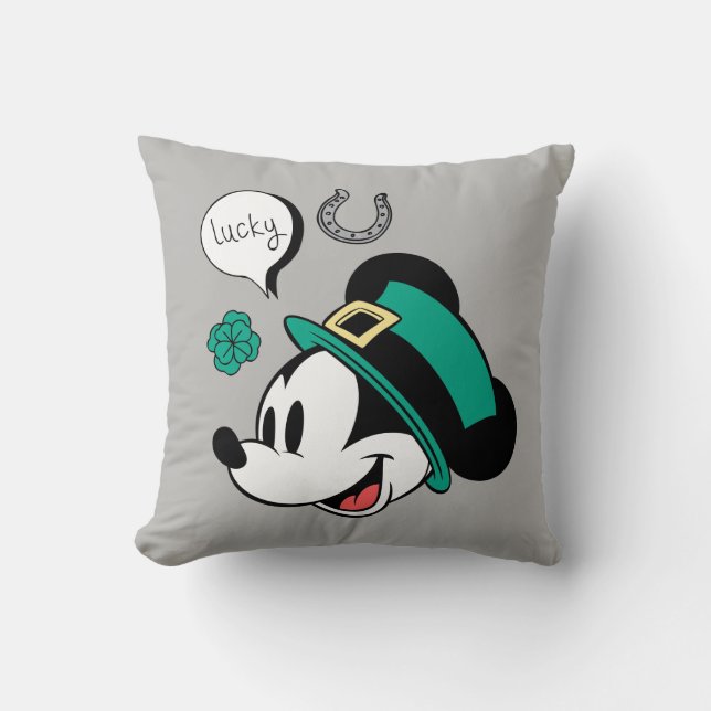 Mickey Mouse | Lucky You Throw Pillow (Front)
