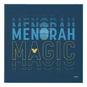 Mickey Mouse   Menorah Magic Faux Canvas Print