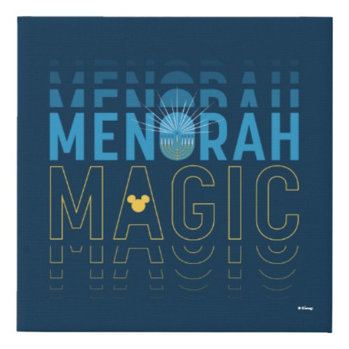 Mickey Mouse  Menorah Magic Faux Canvas Print