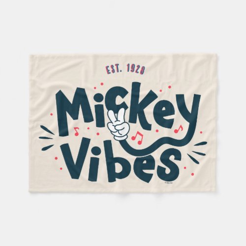 Mickey Mouse  Mickey Vibes Est 1928 Fleece Blanket