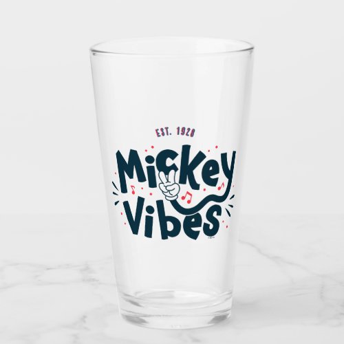 Mickey Mouse  Mickey Vibes Est 1928 Glass