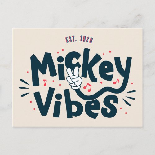 Mickey Mouse  Mickey Vibes Est 1928 Postcard