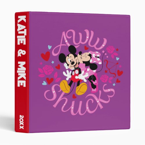 Mickey Mouse  Minnie Mouse  Aww Schucks 3 Ring Binder
