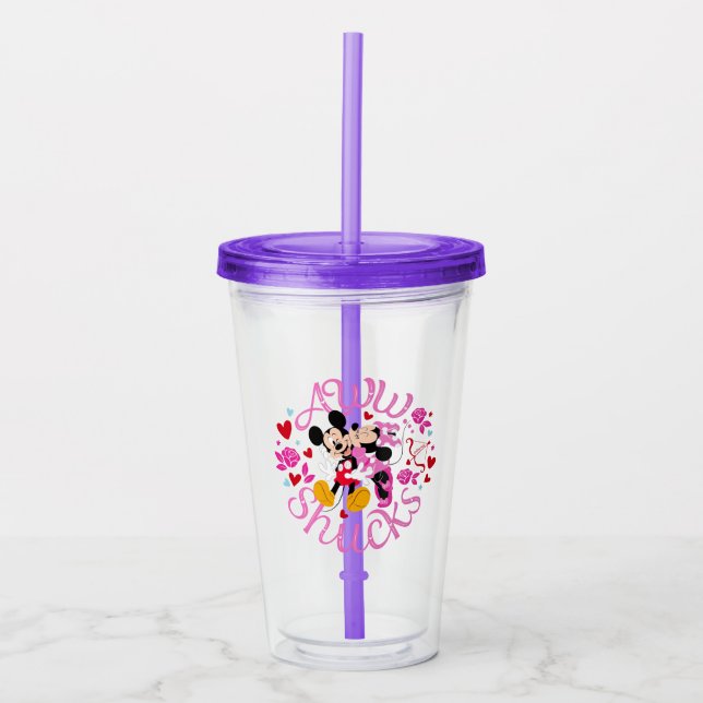 Mickey Mouse & Minnie Mouse | Aww Schucks Acrylic Tumbler (Front)