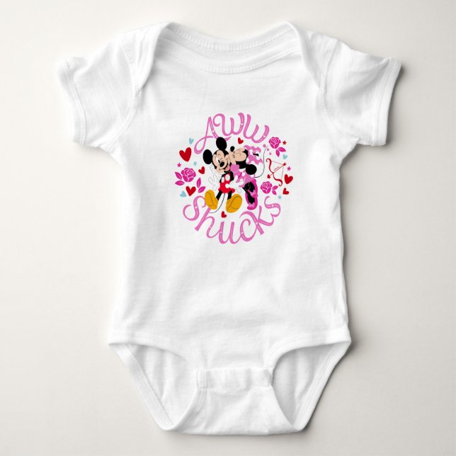 Mickey Mouse & Minnie Mouse | Aww Schucks Baby Bodysuit (Front)