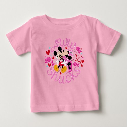 Mickey Mouse  Minnie Mouse  Aww Schucks Baby T_Shirt