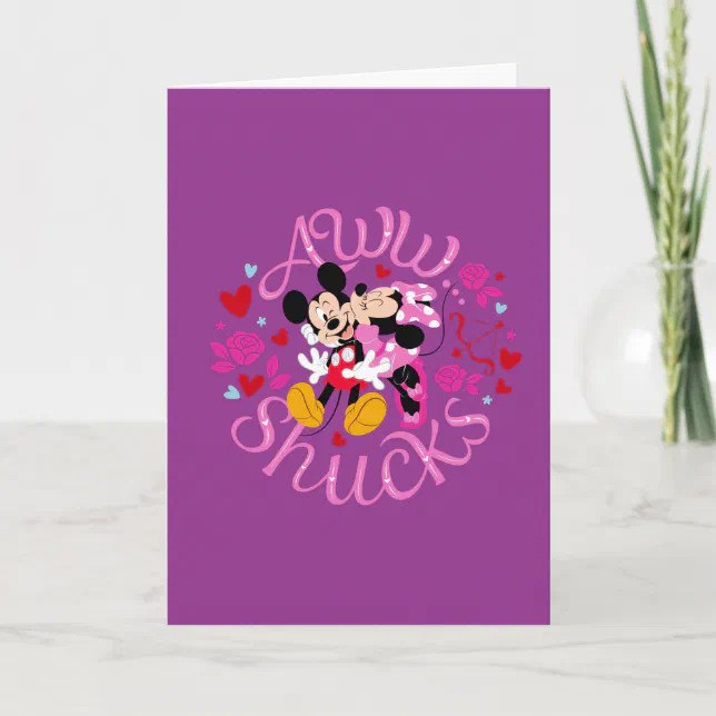 Mickey Mouse & Minnie Mouse Aww Schucks Card Zazzle