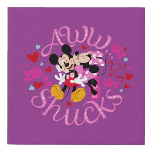 Mickey Mouse  Minnie Mouse  Aww Schucks Faux Canvas Print