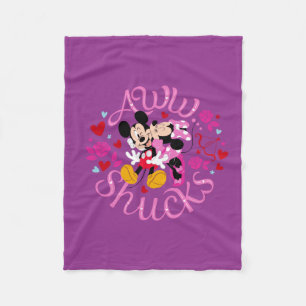 Mickey Mouse & Minnie Mouse   Aww Schucks Fleece Blanket