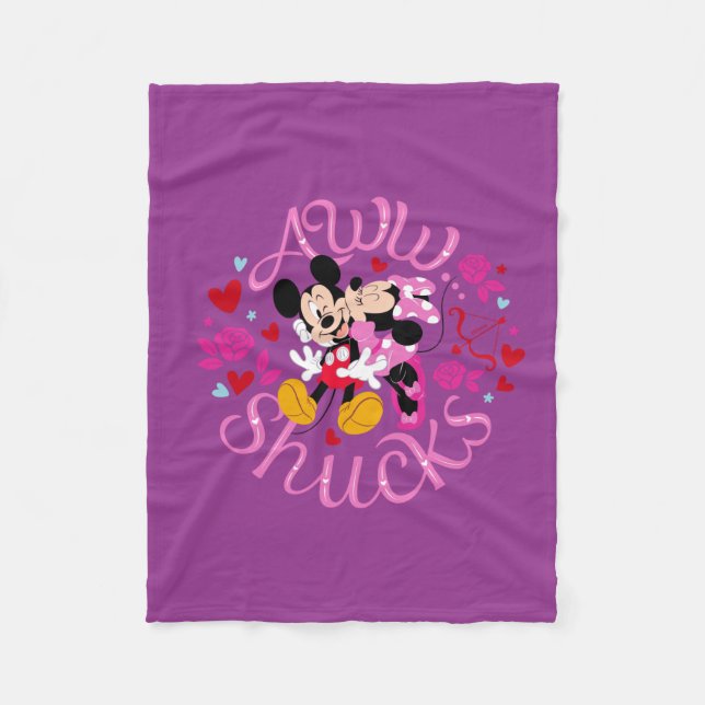 Mickey Mouse & Minnie Mouse | Aww Schucks Fleece Blanket (Front)