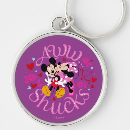 Mickey Mouse  Minnie Mouse  Aww Schucks Keychain