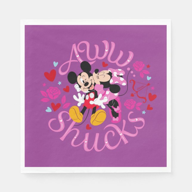 Mickey Mouse & Minnie Mouse | Aww Schucks Napkins (Front)