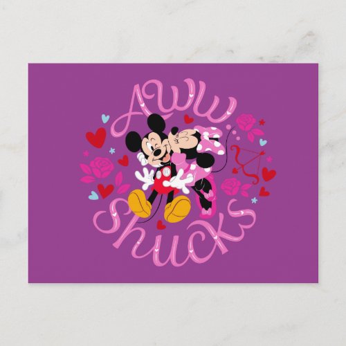 Mickey Mouse  Minnie Mouse  Aww Schucks Postcard