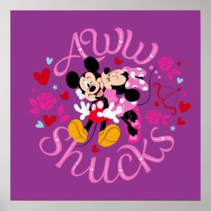 Mickey Mouse & Minnie Mouse   Aww Schucks Poster