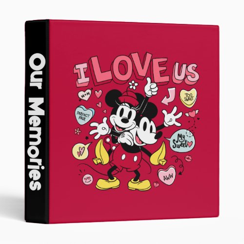 Mickey Mouse  Minnie Mouse  I Love Us 3 Ring Binder