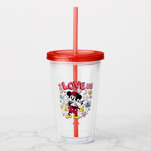 Mickey Mouse  Minnie Mouse  I Love Us Acrylic Tumbler