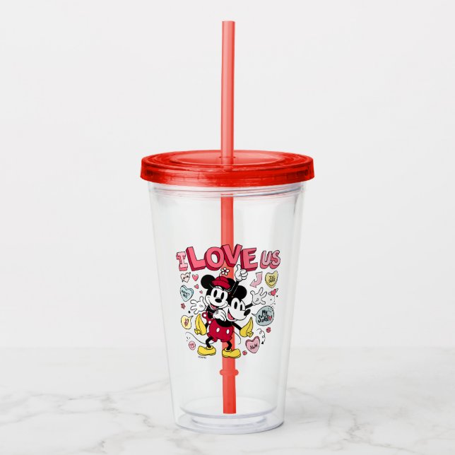Mickey Mouse & Minnie Mouse | I Love Us Acrylic Tumbler (Front)
