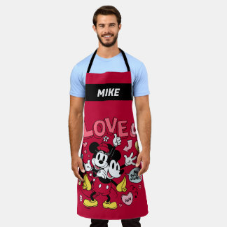 Mickey Mouse & Minnie Mouse | I Love Us | Add Name Apron