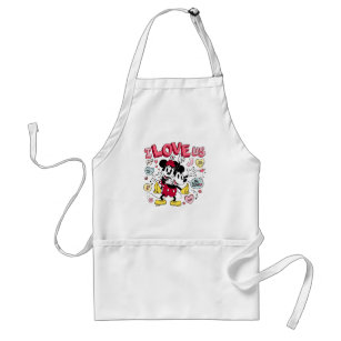 Mickey Mouse & Minnie Mouse   I Love Us Adult Apron
