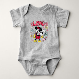 Mickey Mouse & Minnie Mouse I Love Us Baby Bodysuit