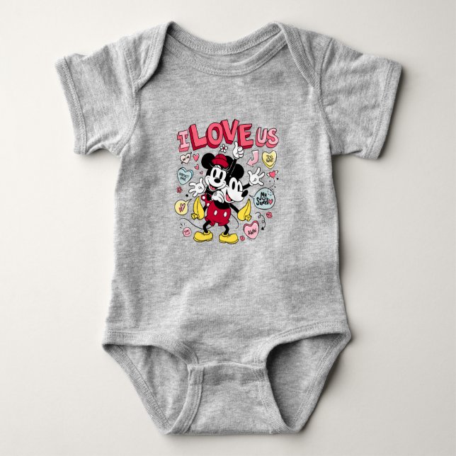 Mickey Mouse & Minnie Mouse | I Love Us Baby Bodysuit (Front)