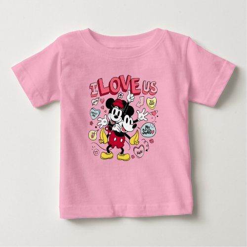 Mickey Mouse  Minnie Mouse  I Love Us Baby T_Shirt