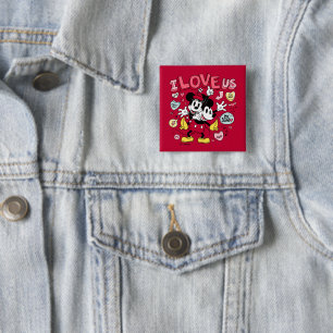 Mickey Mouse & Minnie Mouse   I Love Us Button