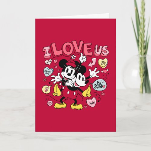 Mickey Mouse  Minnie Mouse  I Love Us Card