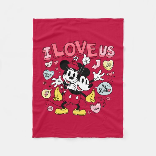 Mickey Mouse  Minnie Mouse  I Love Us Fleece Blanket