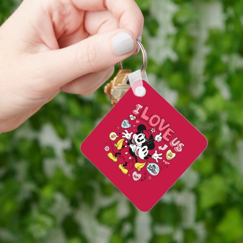 Mickey Mouse  Minnie Mouse  I Love Us Keychain