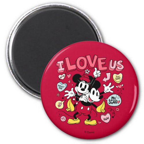 Mickey Mouse  Minnie Mouse  I Love Us Magnet