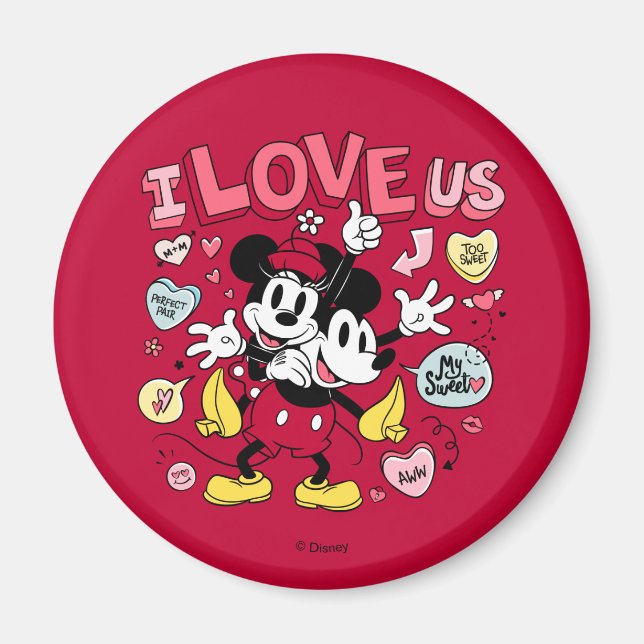 Mickey Mouse & Minnie Mouse | I Love Us Magnet (Front)