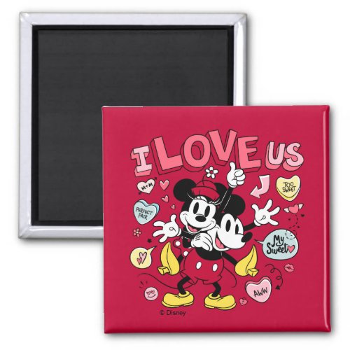 Mickey Mouse  Minnie Mouse  I Love Us Magnet