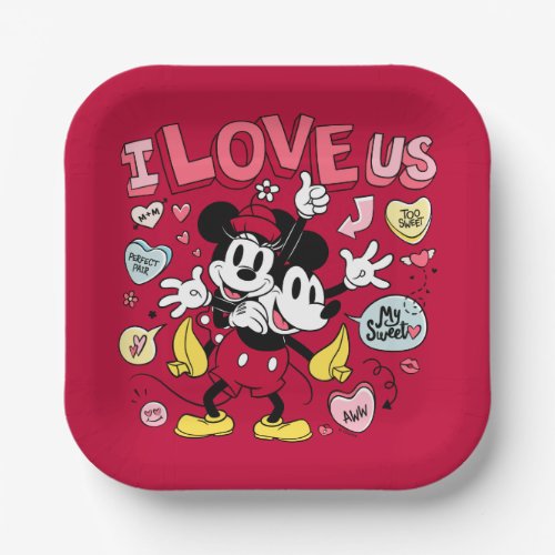 Mickey Mouse  Minnie Mouse  I Love Us Paper Plates