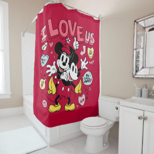 Mickey Mouse & Minnie Mouse   I Love Us Shower Curtain