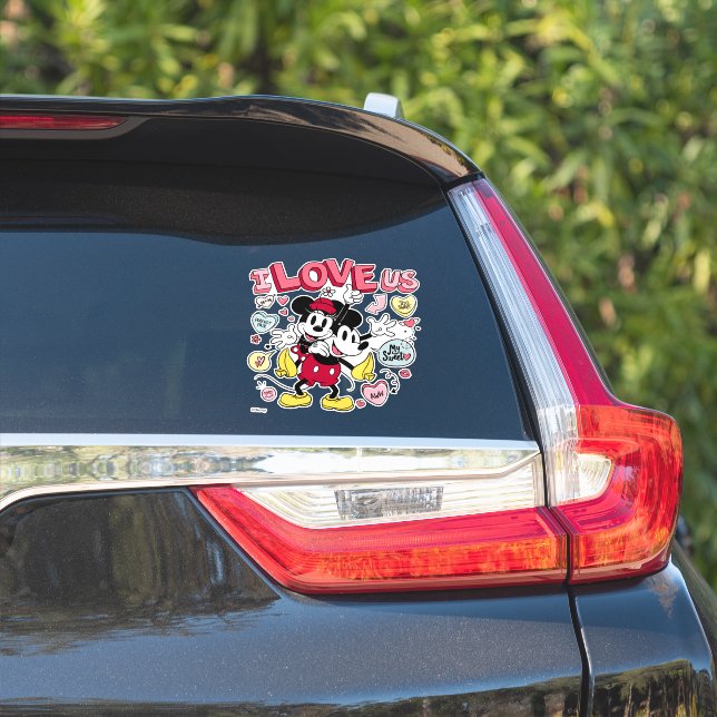 Mickey Mouse & Minnie Mouse | I Love Us Sticker (Car Side)