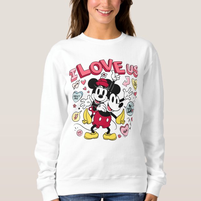Mickey Mouse & Minnie Mouse | I Love Us Sweatshirt (Front)