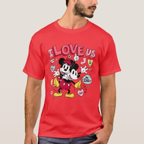 Mickey Mouse  Minnie Mouse  I Love Us T_Shirt