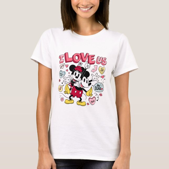 Mickey Mouse & Minnie Mouse | I Love Us T-Shirt (Front)