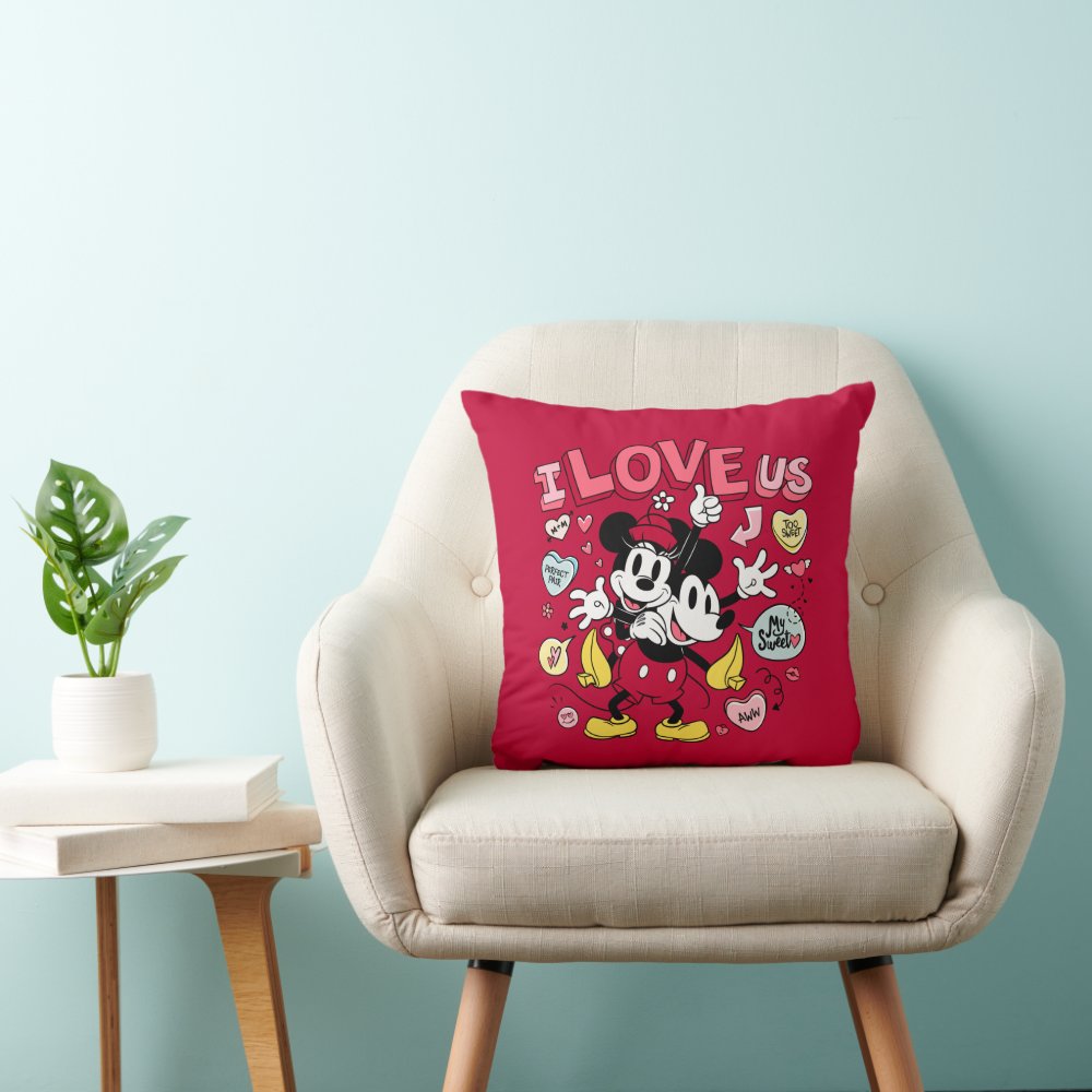Discover Mickey And Minnie Disney Throw Pillow, Disney Fan Gift, Disney Decor