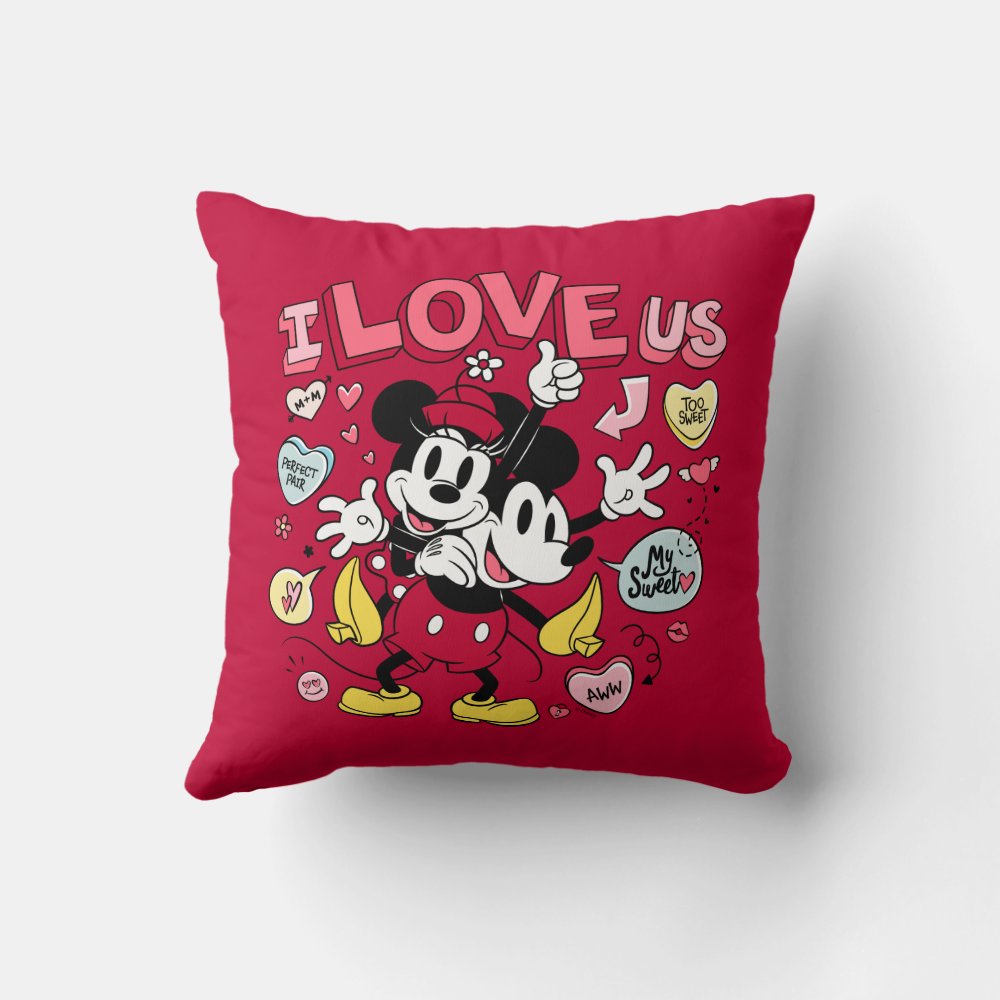 Disover Mickey And Minnie Disney Throw Pillow, Disney Fan Gift, Disney Decor